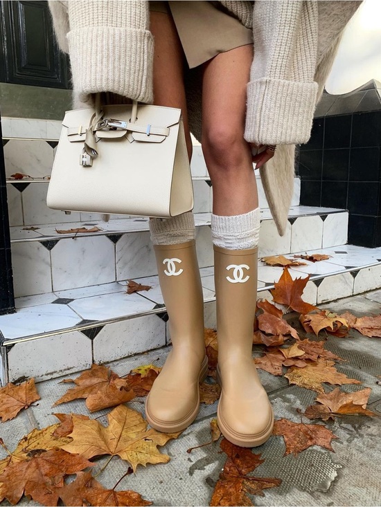 CHANEL Shoes - Chanel Logo Rain Boots